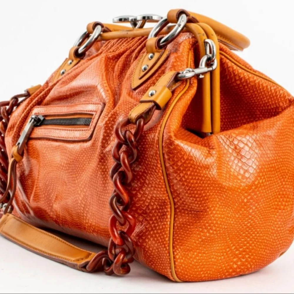 MARC JACOBS Stam CECILIA Embossed SNAKESKIN Two-way Crossbody Top Handle Handbag - Picture 5 of 17